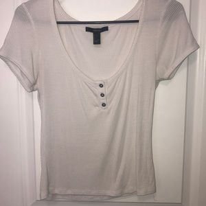 White button up crop